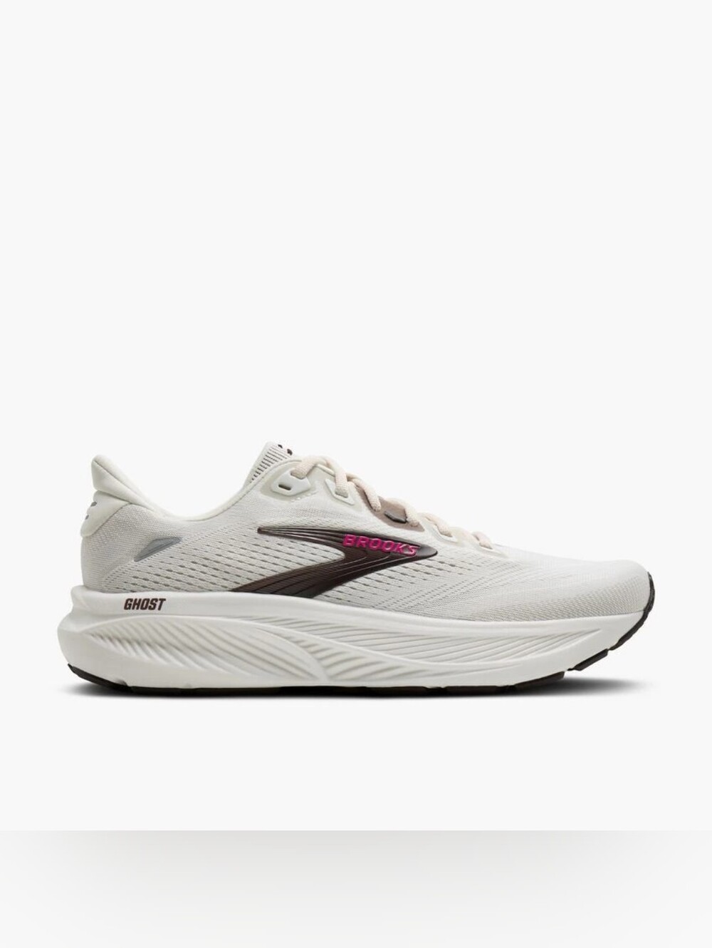 BROOKS GHOST 18 | WOMEN'S | WIDTH MEDIUM B | COLOR: COCONUT-COFFEE-FUCHSIA